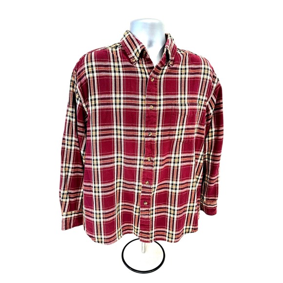 Magellan Other - Magellan Sportswear Men’s XL Burgundy Plaid Flannel Long Sleeve Shirt